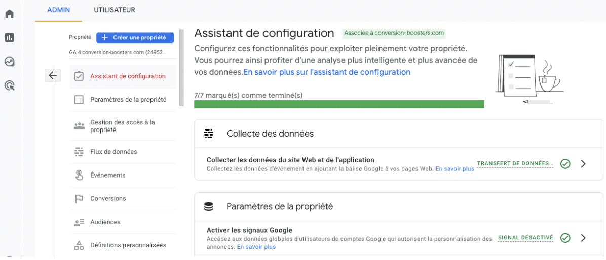 assistant de migration GA4