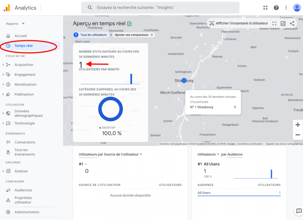 Analytics 4 temps réel