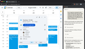 Claude Chrome Calendrier